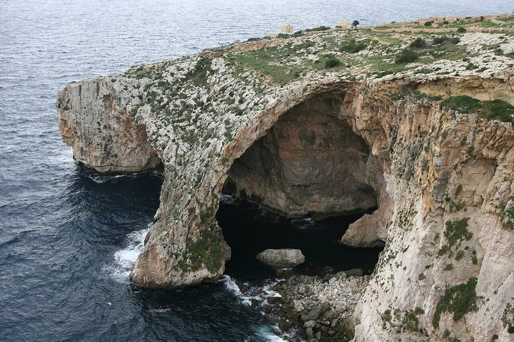 The sea caves of the Blue Grotto on Malta's south coast